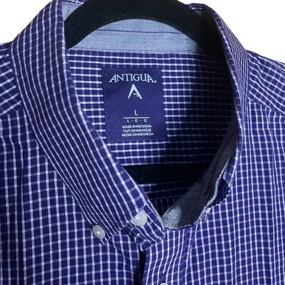 Men's Antigua Purple TCU Horned Frogs Short Sleeve Button-Up Shirt Size Large - Picture 6 of 10